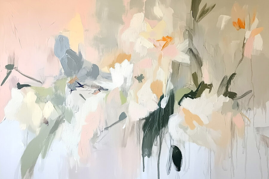 Peinture de fleurs sur un mur