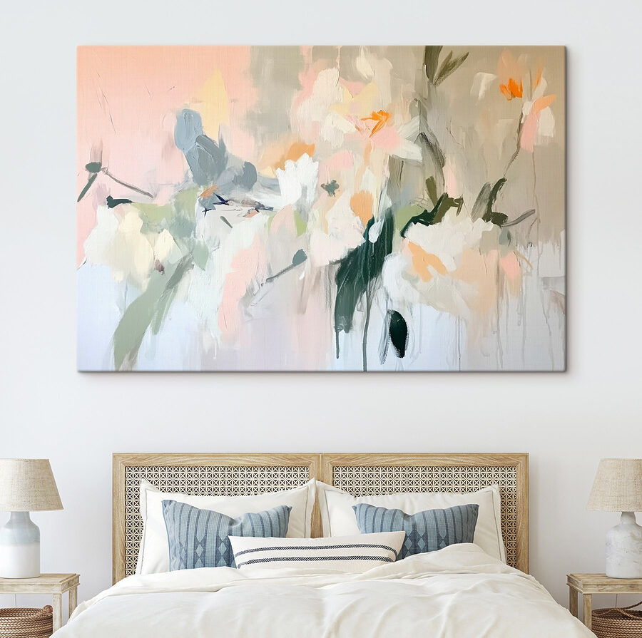 Peinture de fleurs sur un mur