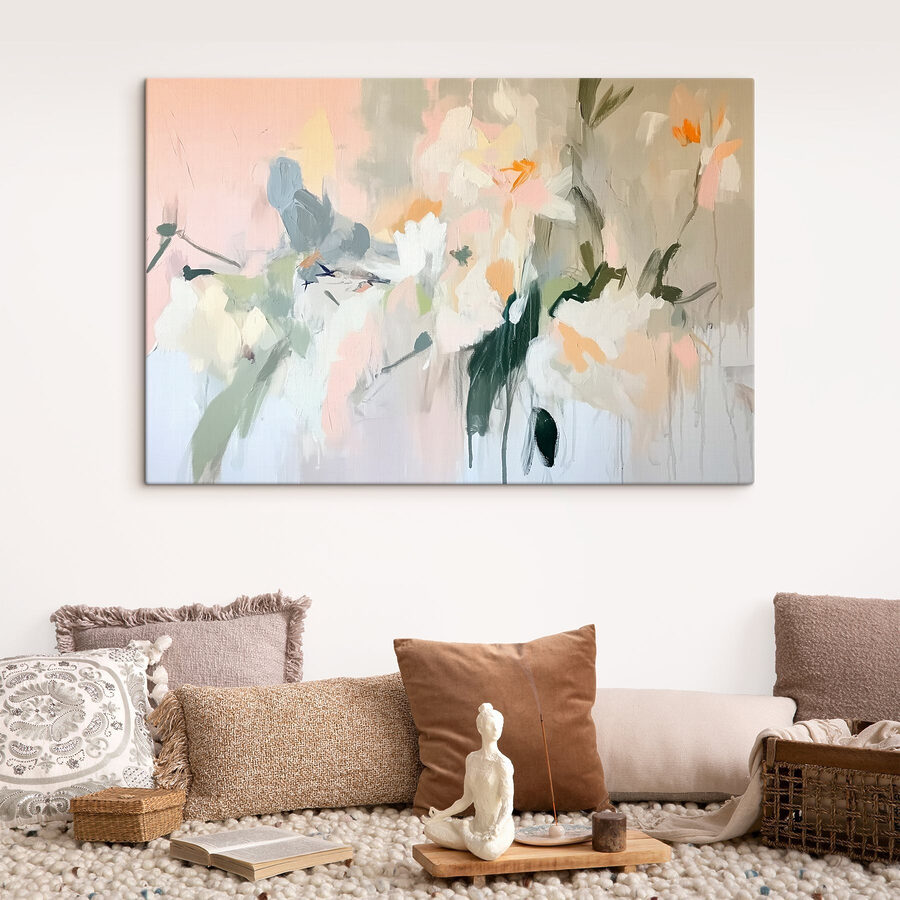 Peinture de fleurs sur un mur
