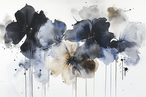Peinture de fleurs sur fond blanc Peinture de fleurs sur fond blanc