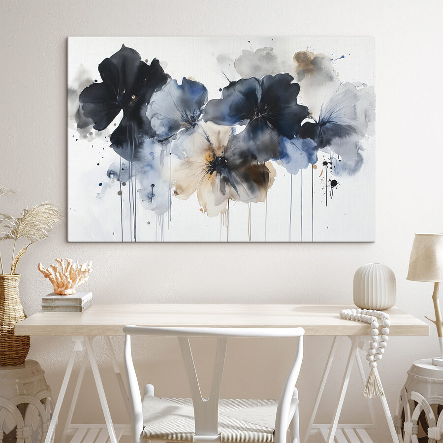 Peinture de fleurs sur fond blanc Peinture de fleurs sur fond blanc