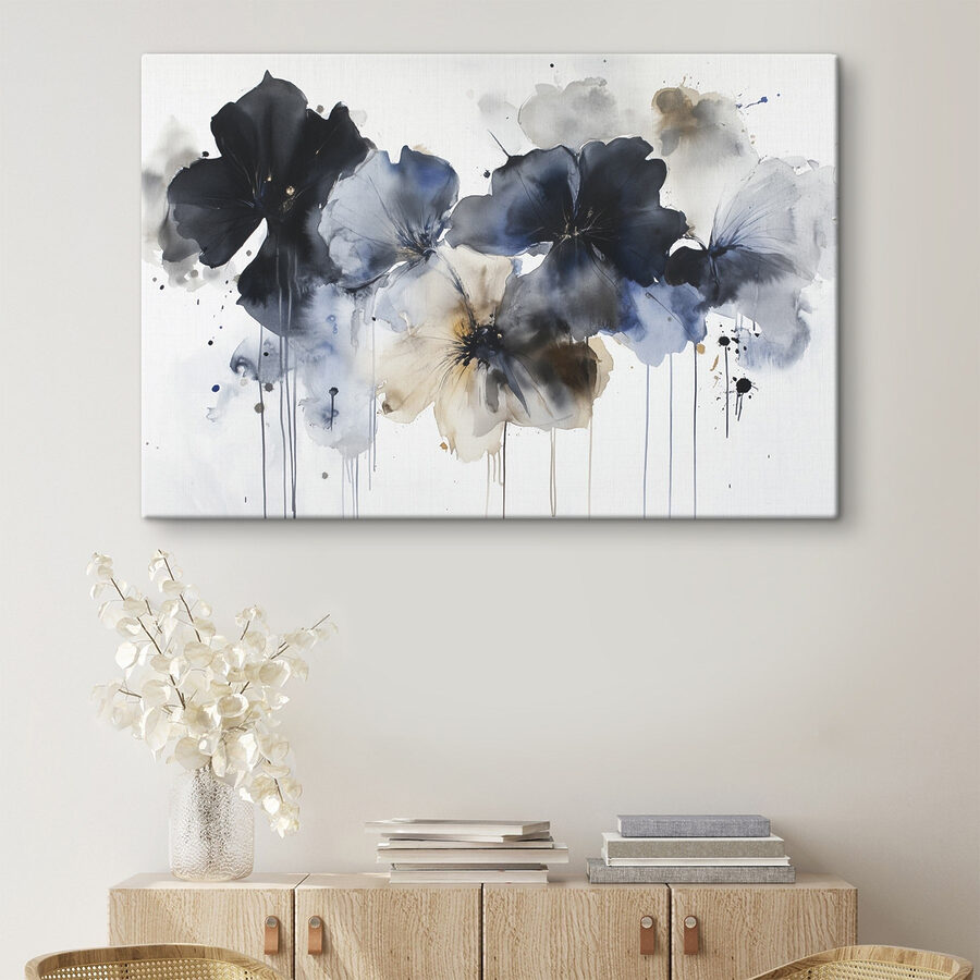 Peinture de fleurs sur fond blanc Peinture de fleurs sur fond blanc