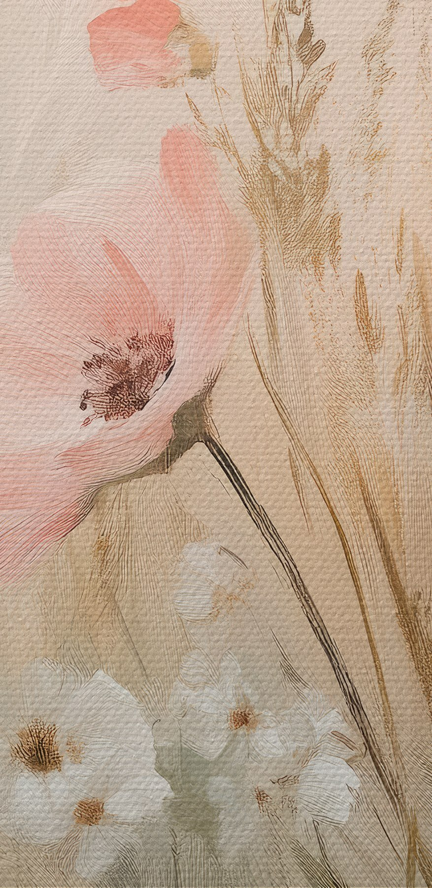 Peinture de fleurs dans un champ