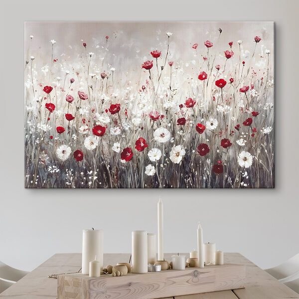 Peinture de fleurs rouges et blanches Peinture de fleurs rouges et blanches