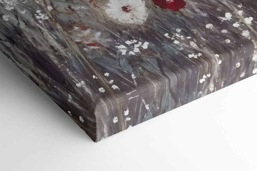 Peinture de fleurs rouges et blanches