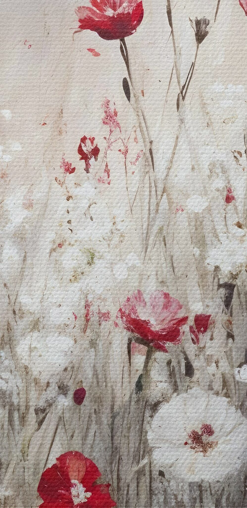 Painting of red and white flowers