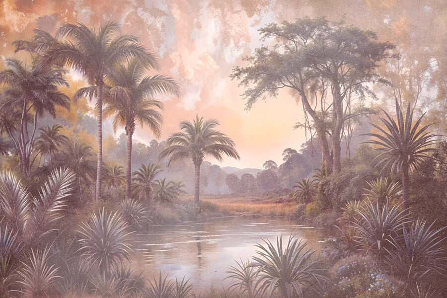 Rivière avec arbres et plantes