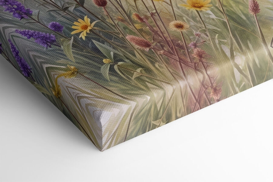 Champ de fleurs et d'herbe