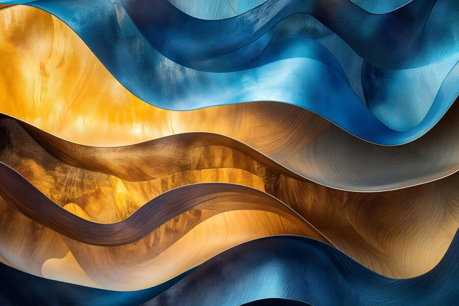 Lignes ondulées bleues et jaunes Lignes ondulées bleues et jaunes