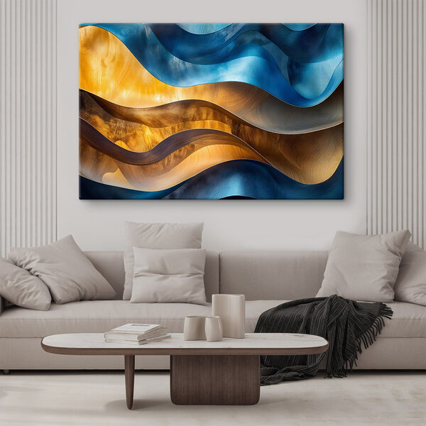 Lignes ondulées bleues et jaunes Lignes ondulées bleues et jaunes