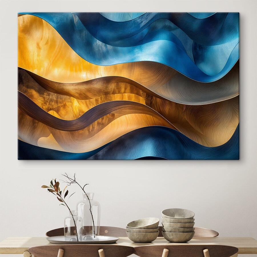 Lignes ondulées bleues et jaunes Lignes ondulées bleues et jaunes
