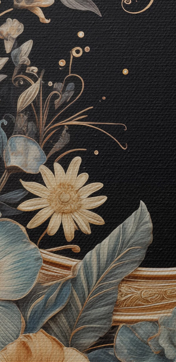 Lune avec fleurs et feuilles Lune avec fleurs et feuilles