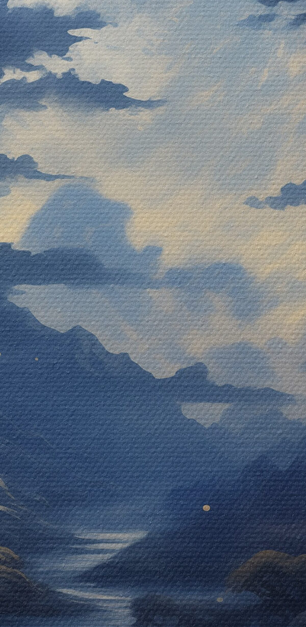 Lune au-dessus d'une rivière Lune au-dessus d'une rivière