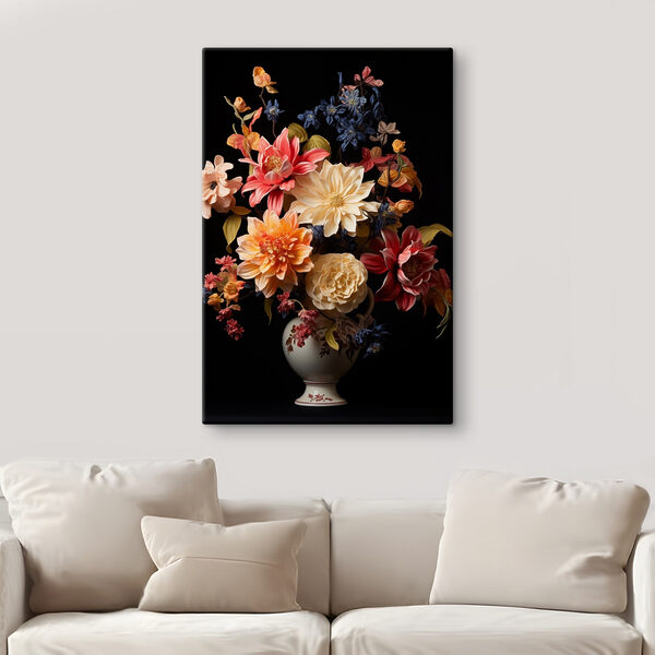 Vase de fleurs sur fond noir Vase de fleurs sur fond noir