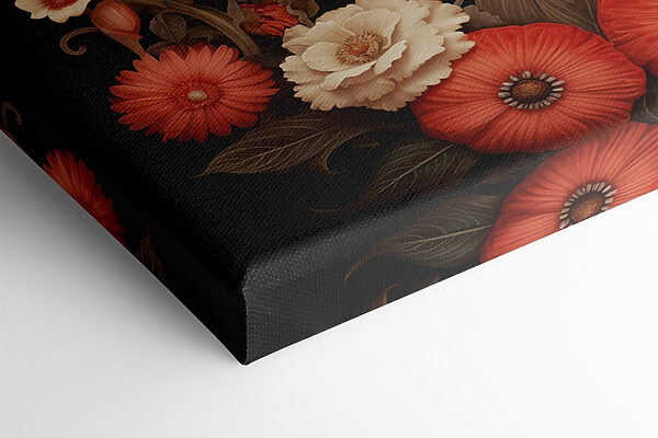 Papillon et fleurs sur fond noir Papillon et fleurs sur fond noir