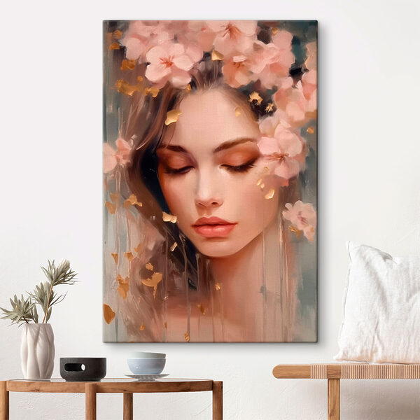 Femme avec des fleurs dans les cheveux Femme avec des fleurs dans les cheveux