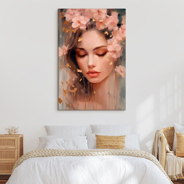 Femme avec des fleurs dans les cheveux Femme avec des fleurs dans les cheveux