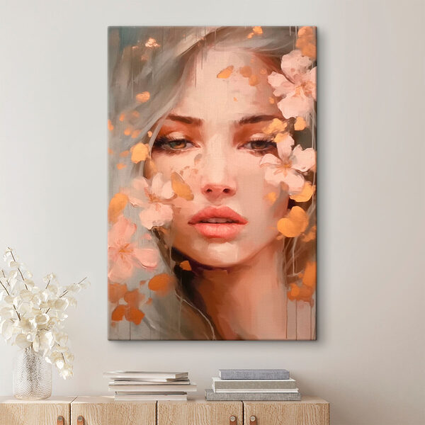 Femme avec des fleurs autour du visage Tableaux Femme avec des fleurs autour du visage