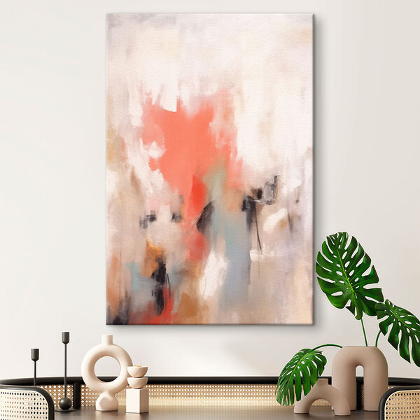 Peinture d'une personne sur fond rose et gris Peinture d'une personne sur fond rose et gris