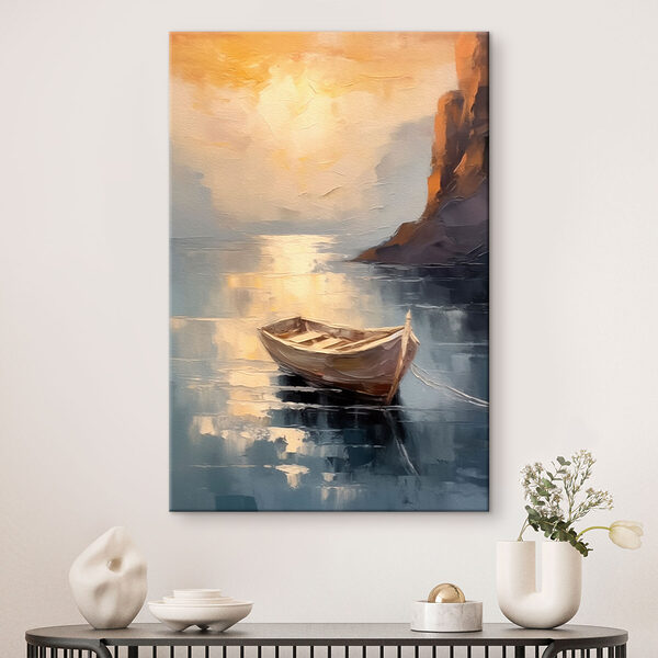 Peinture d'un bateau dans l'eau Peinture d'un bateau dans l'eau