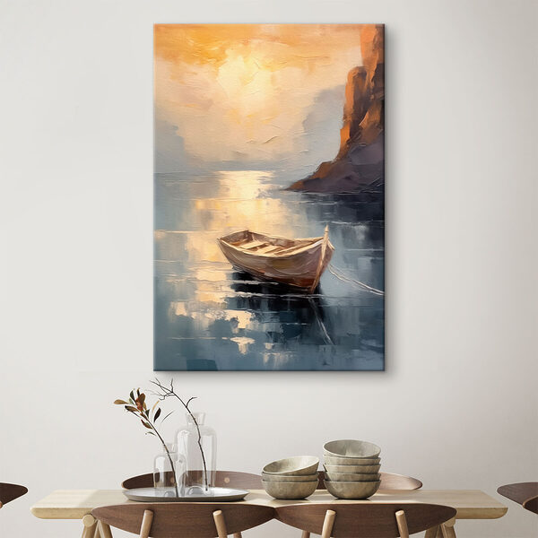 Peinture d'un bateau dans l'eau Peinture d'un bateau dans l'eau