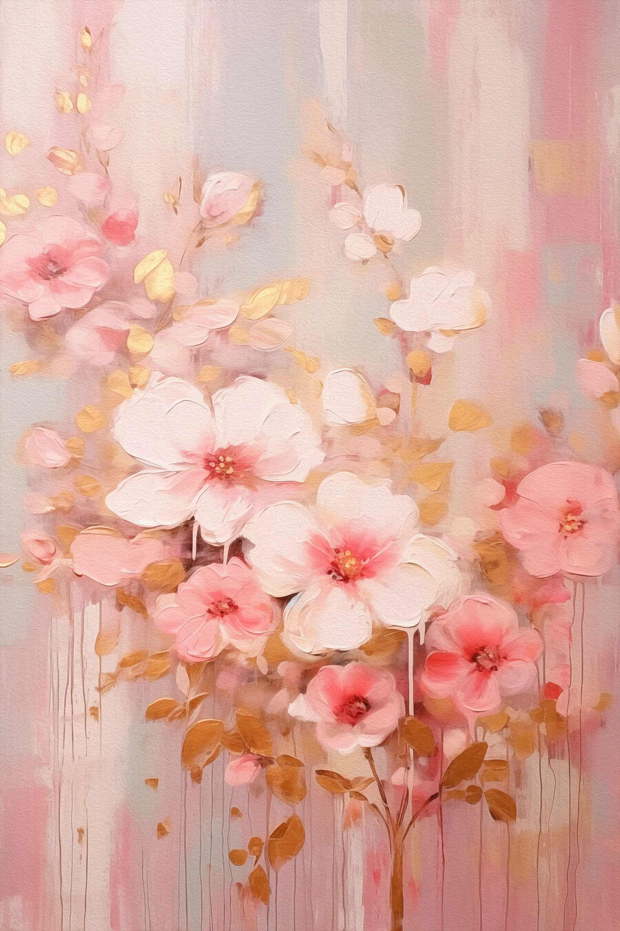 Peinture de fleurs roses