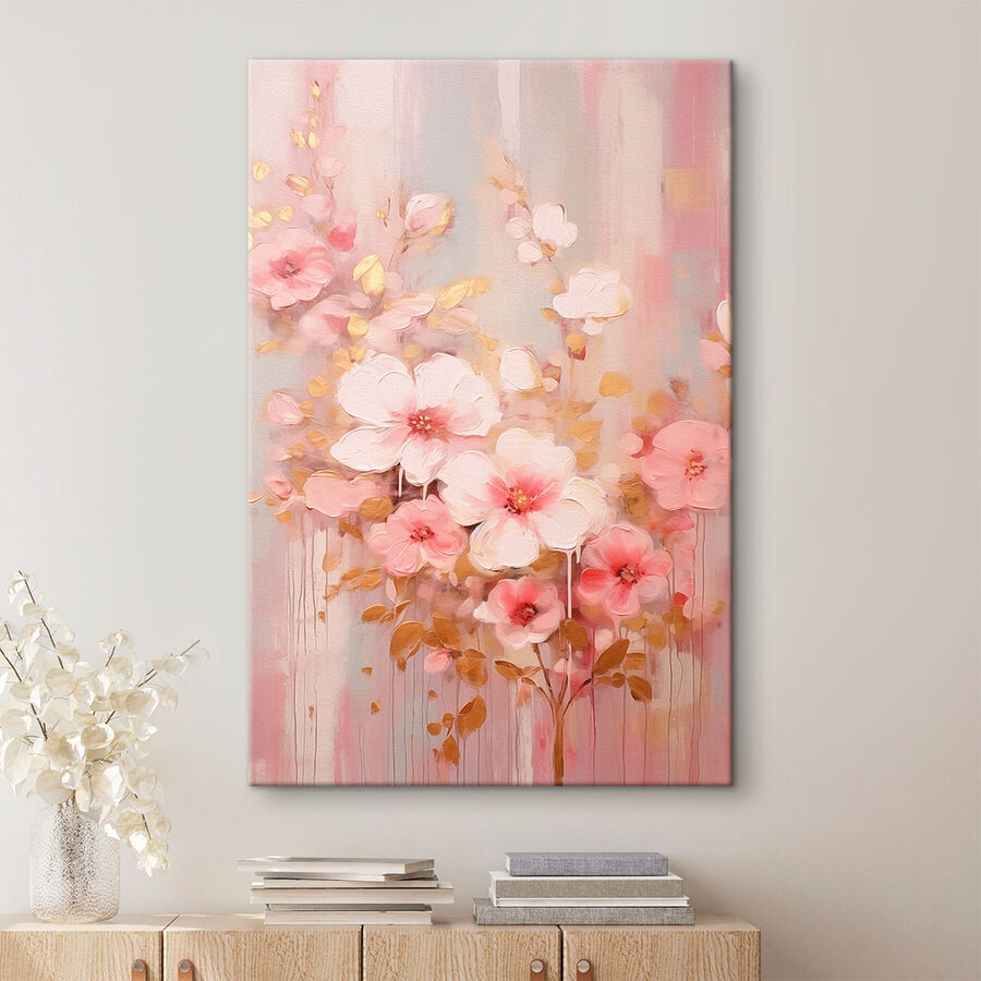 Peinture de fleurs roses