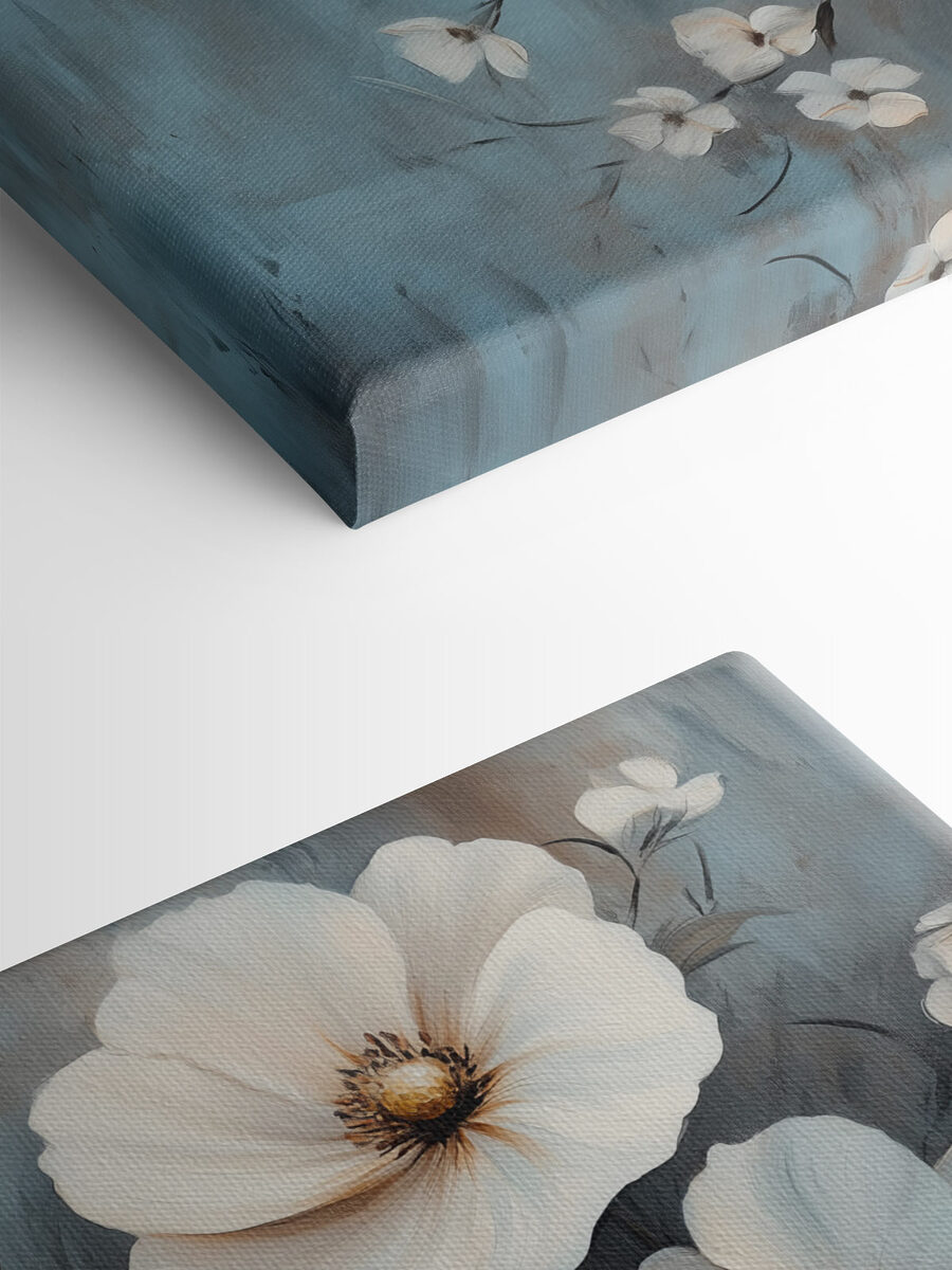 Peinture de fleurs blanches
