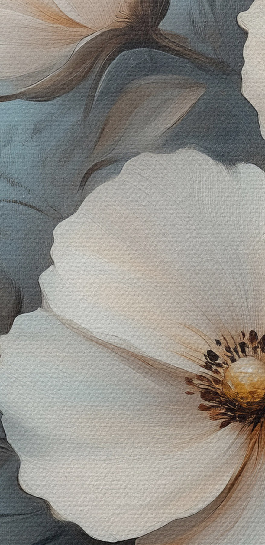 Peinture de fleurs blanches