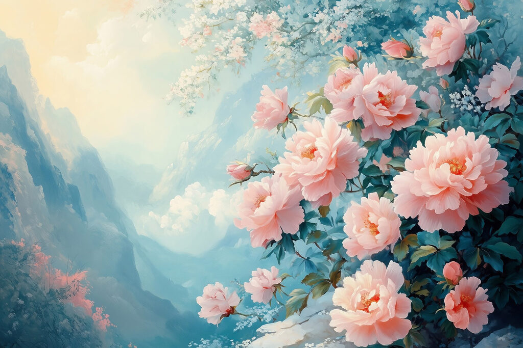 Painting of pink flowers