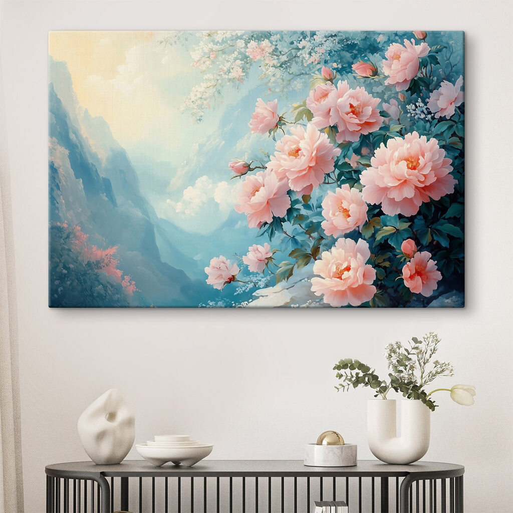 Painting of pink flowers