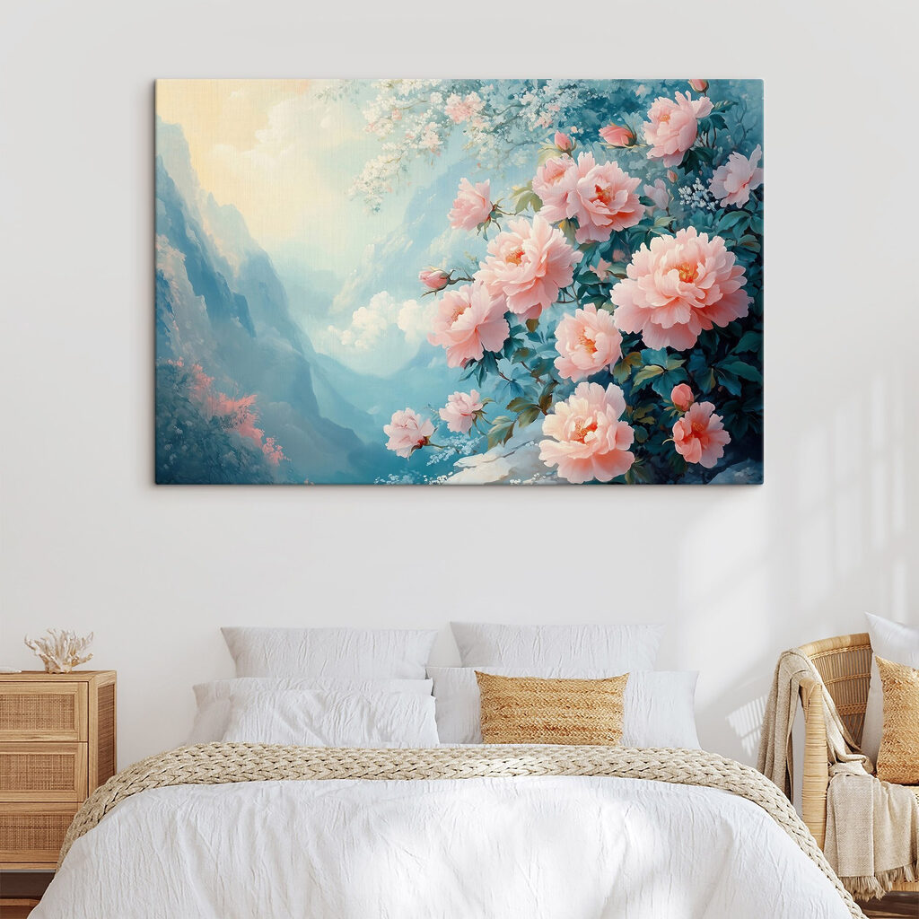 Painting of pink flowers