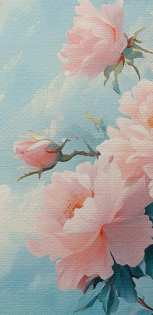 Painting of pink flowers