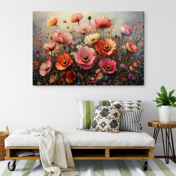 Peinture de fleurs dans un champ Peinture de fleurs dans un champ