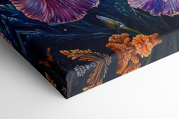 Peinture de fleurs aux pétales jaunes et violets Peinture de fleurs aux pétales jaunes et violets