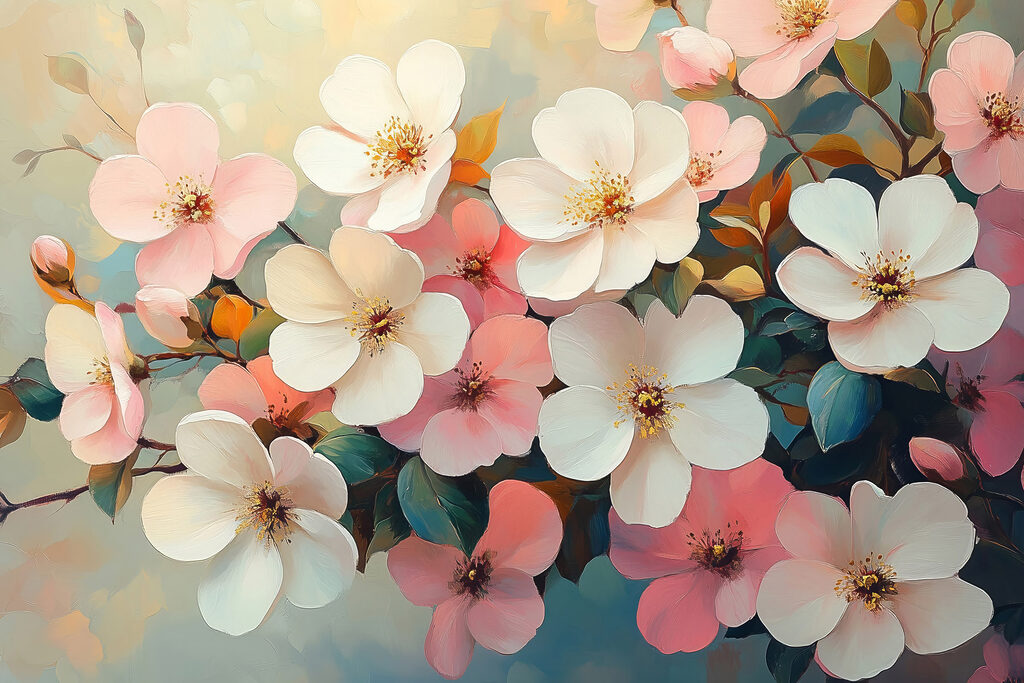 Groupe de fleurs sur une branche s42330p 1024x683 - Groupe de fleurs sur une branche