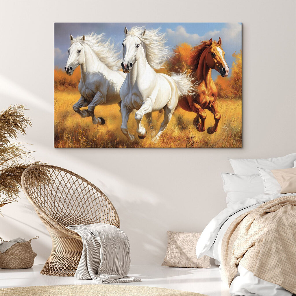 Group of horses running in a field Group of horses running in a field