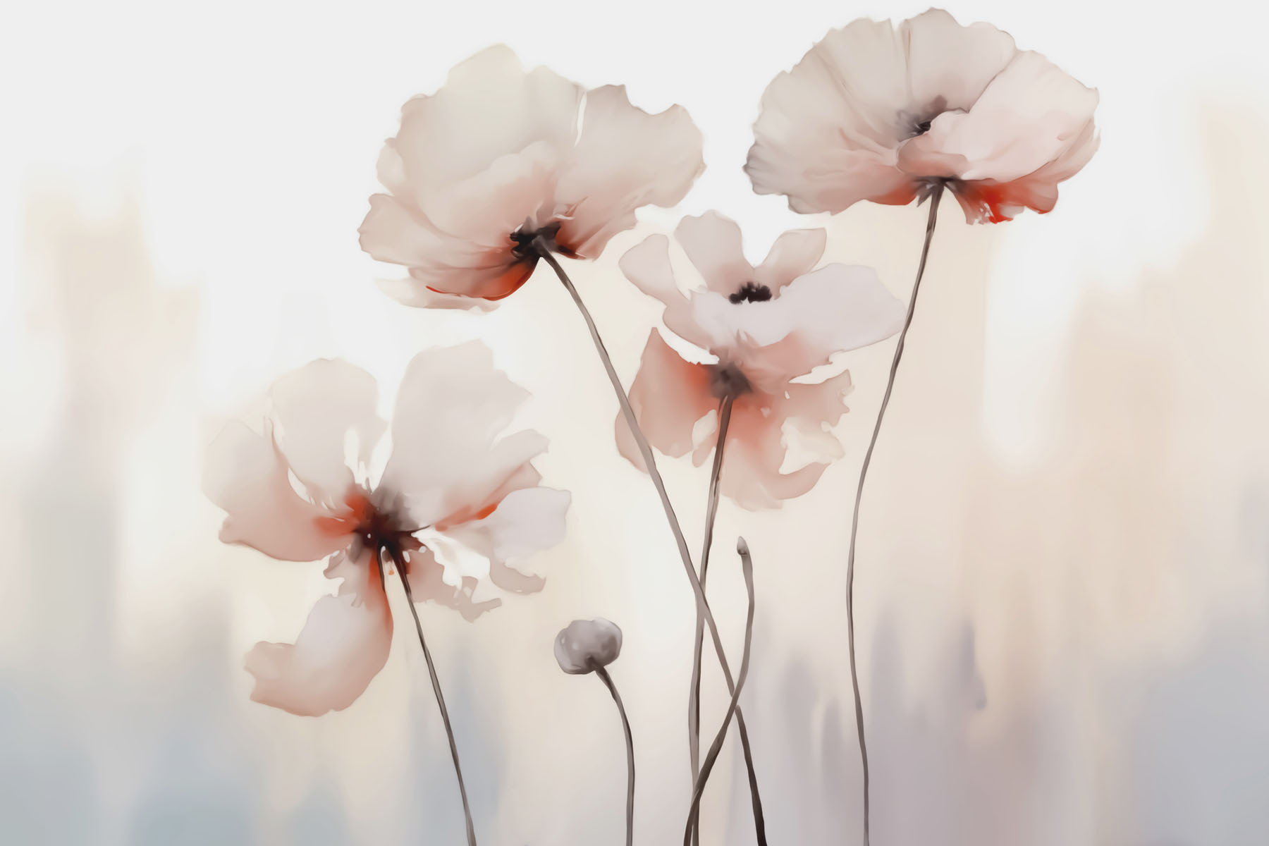 Group of flowers on stems Group of flowers on stems