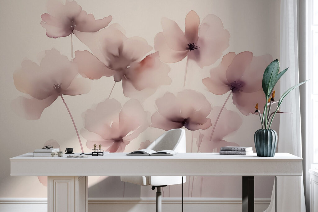 Group of flowers on a white background