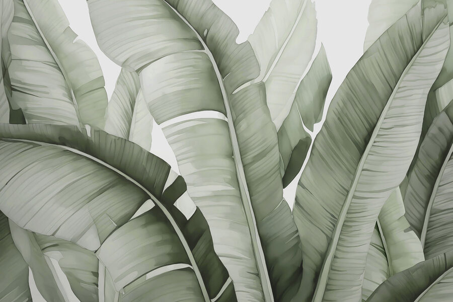 Feuilles vertes luxuriantes en vagues douces