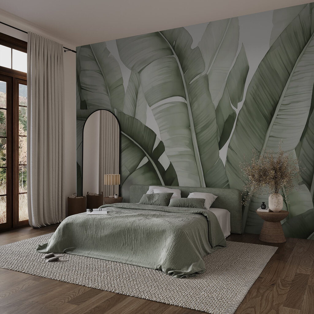 Lush green leaves in gentle waves Lush green leaves in gentle waves