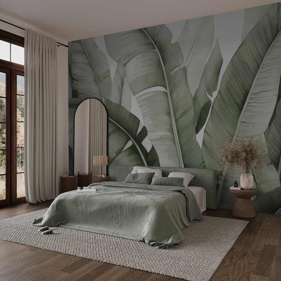 Feuilles vertes luxuriantes en vagues douces
