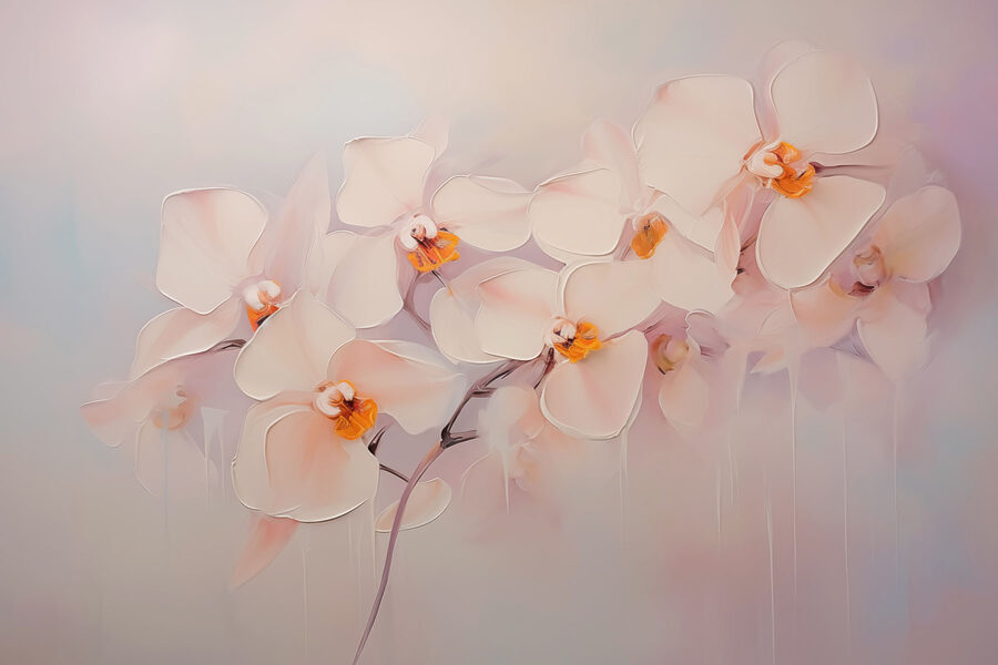 Peinture de fleurs blanches