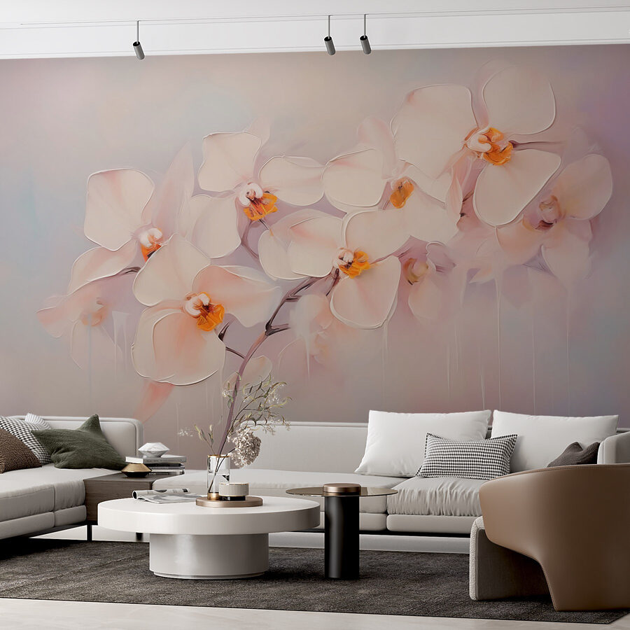 Peinture de fleurs blanches