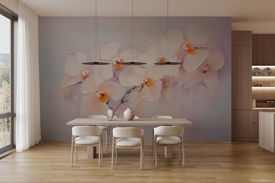 Peinture de fleurs blanches