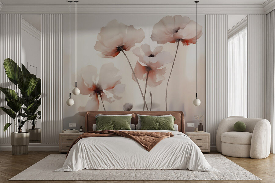 Groupe de fleurs sur tiges