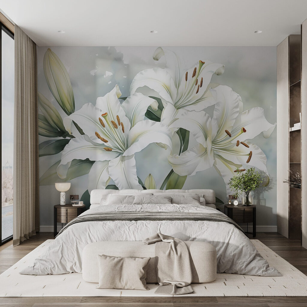 Delicate lilies in soft hues