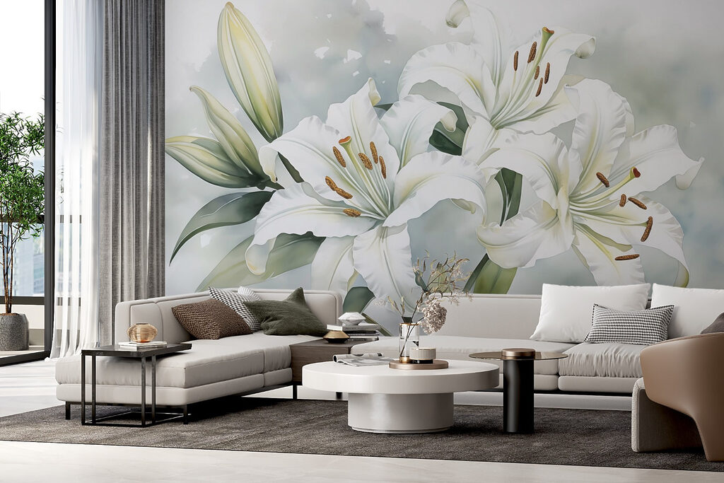 Delicate lilies in soft hues