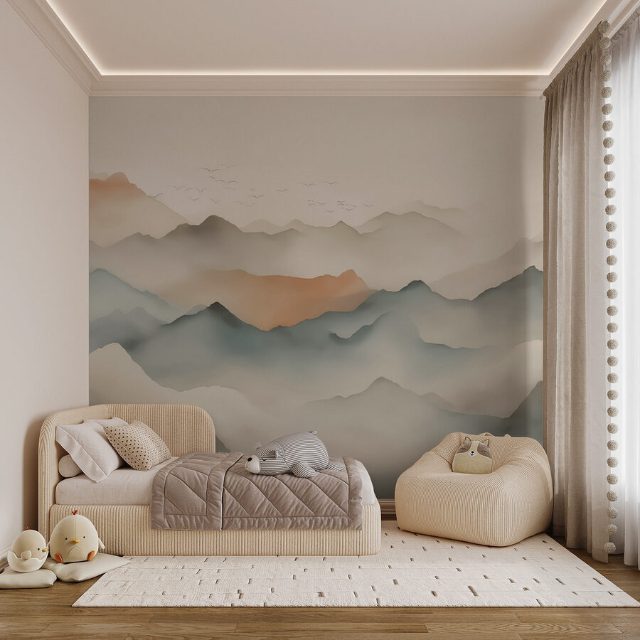 Paysage de montagnes avec nuages