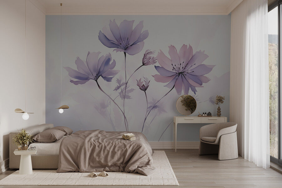 Groupe de fleurs violettes